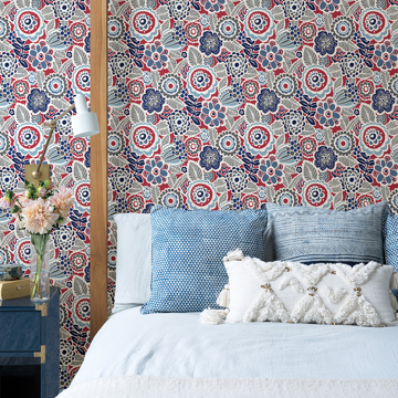 Show details for Lucy Red Floral Wallpaper