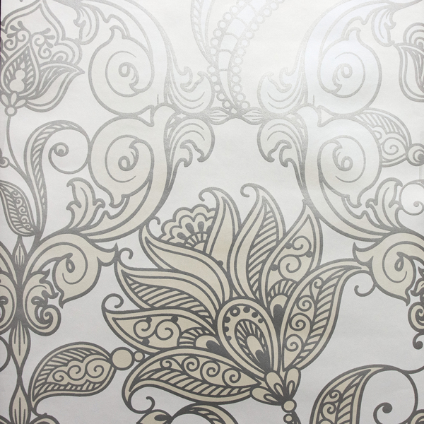 Picture of Lila Floral Scrolls Wallpaper