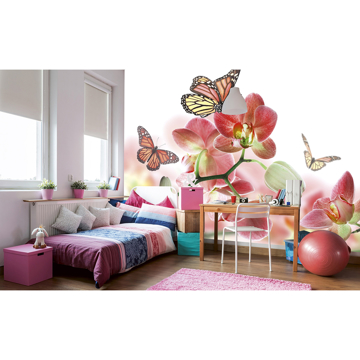Show details for Orchids and Butterfly Wall Mural