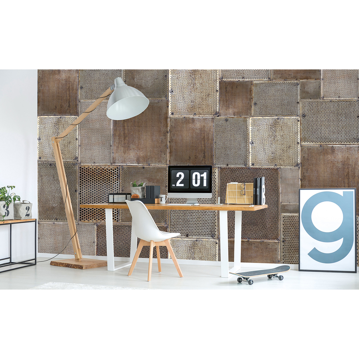 MS50182 Grunge Metal Wall Mural by Dimex