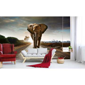 Show details for Walking Elephant Wall Mural