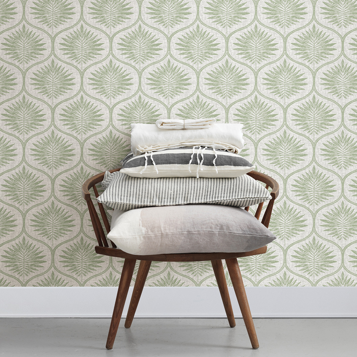 NUS3621 Green Primitive Leaves Peel and Stick Wallpaper by NuWallpaper