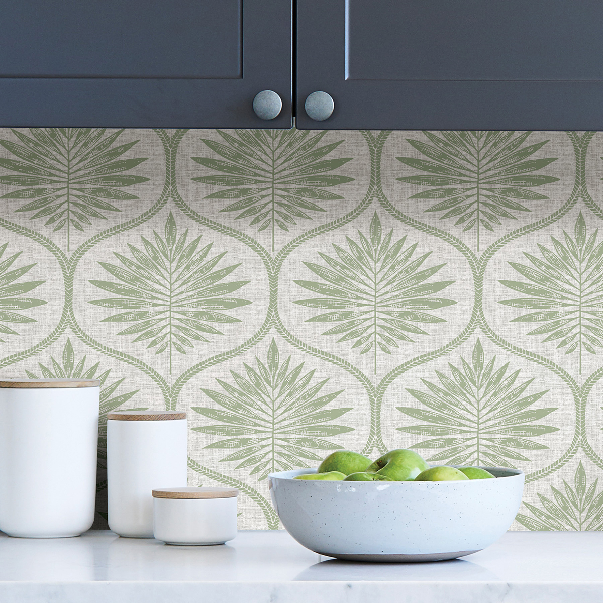 NUS3621 Green Primitive Leaves Peel and Stick Wallpaper by NuWallpaper