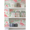 Picture of Pink Flamingo Beach Peel and Stick Wallpaper
