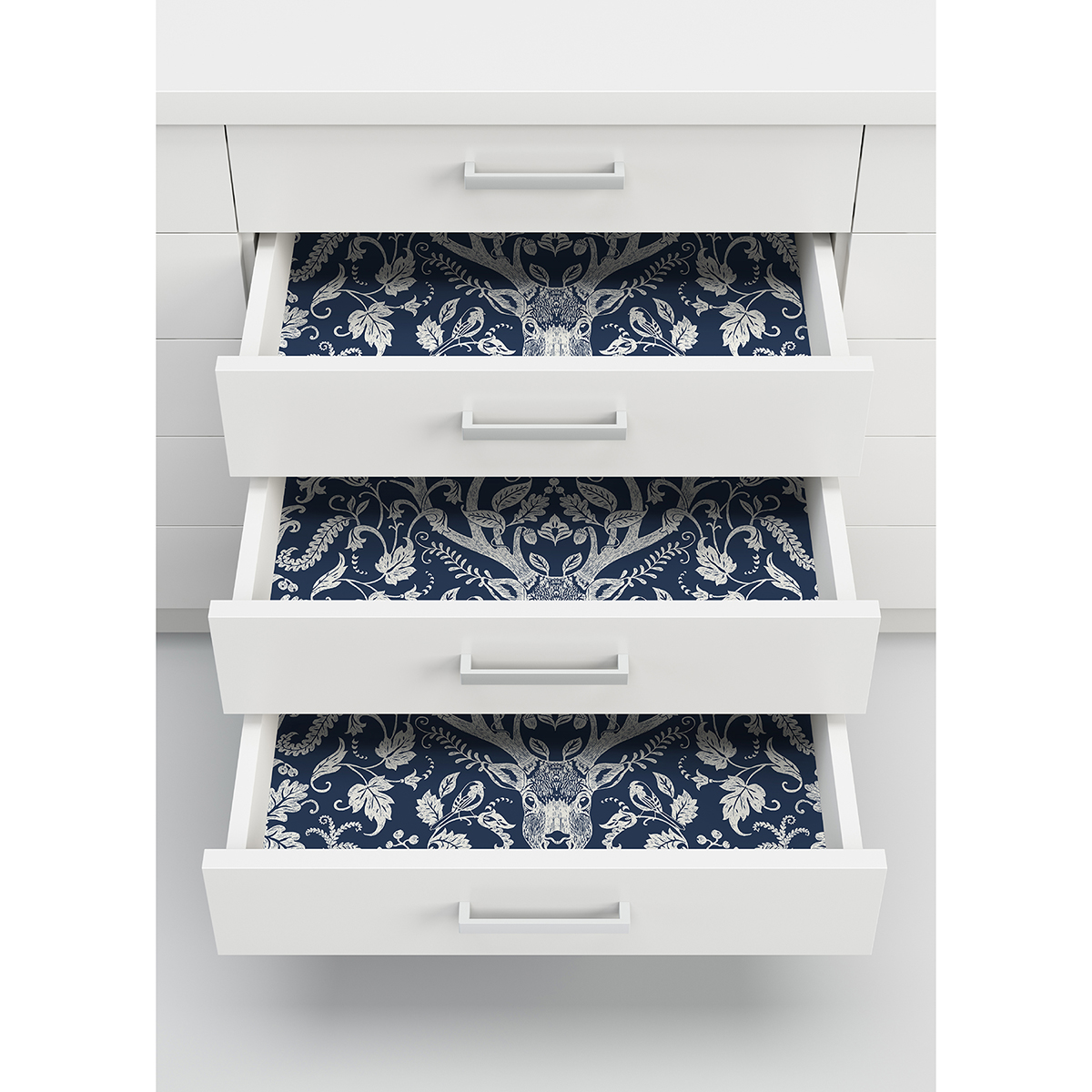 NUS3680 Navy Escape to the Forest Peel and Stick Wallpaper by