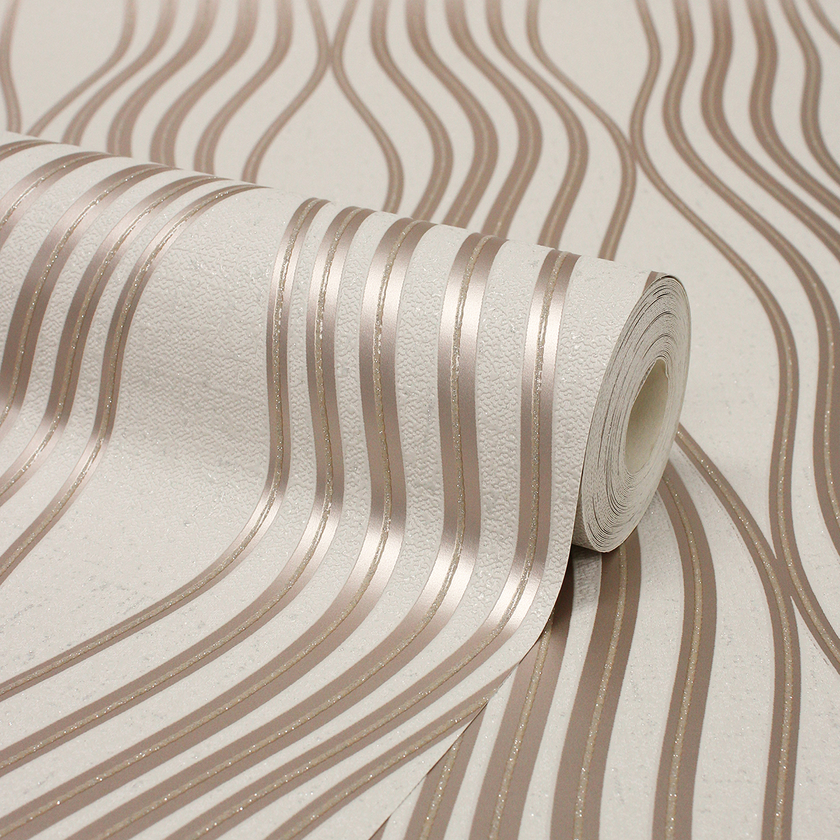 FD42569 Valor Rose Gold Wave Wallpaper by Fine Decor