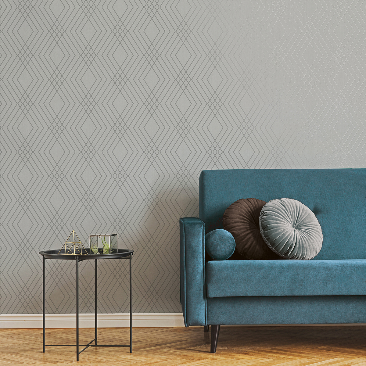 FD42603 Shard Silver Trellis Wallpaper by Fine Decor