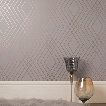 Show details for Shard Grey Trellis Wallpaper