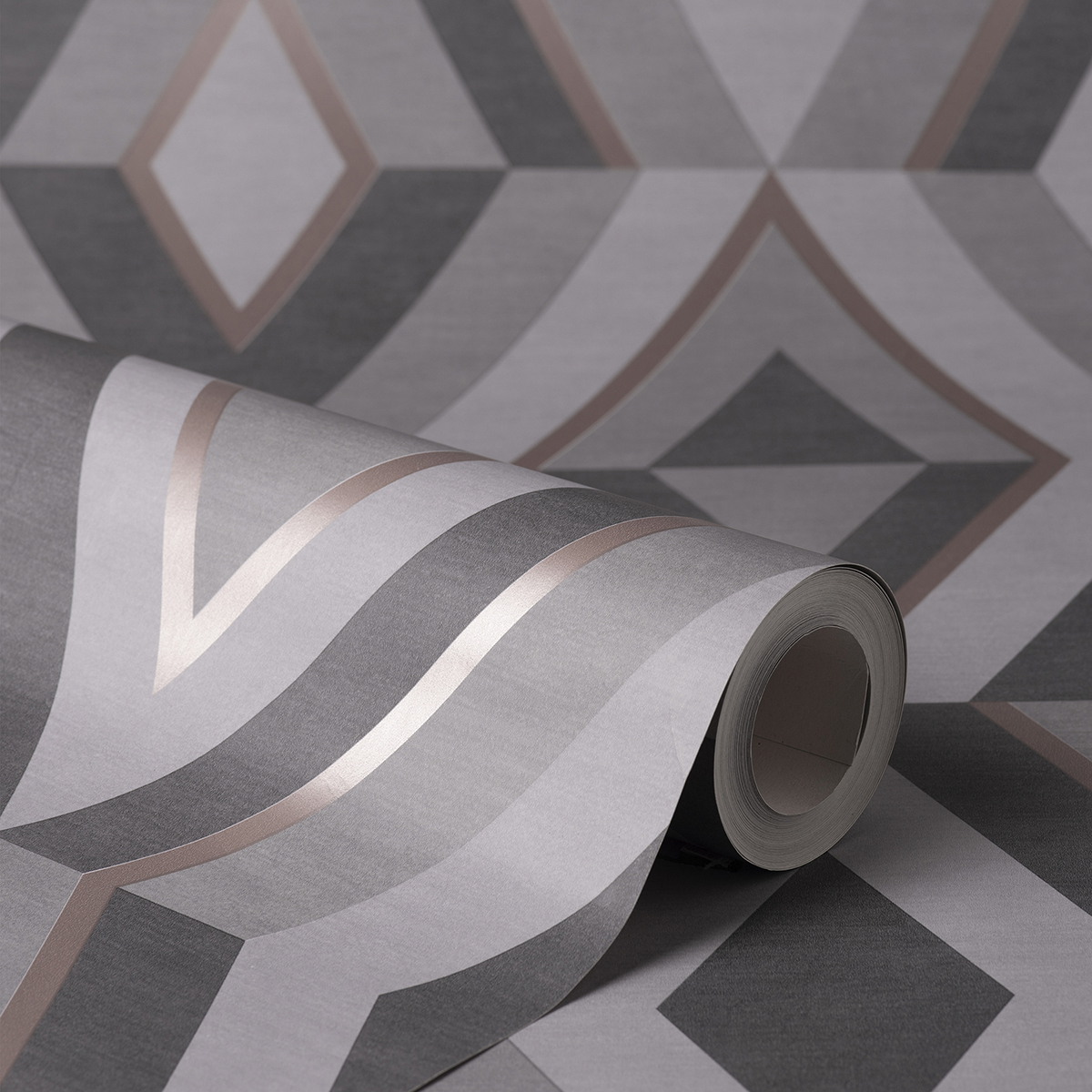FD42607 Shard Charcoal Geometric Wallpaper by Fine Decor