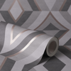 Picture of Shard Charcoal Geometric Wallpaper
