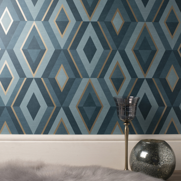 Show details for Shard Turquoise Geometric Wallpaper