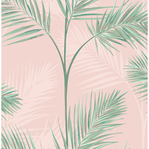 Picture of South Beach Blush Fronds Wallpaper