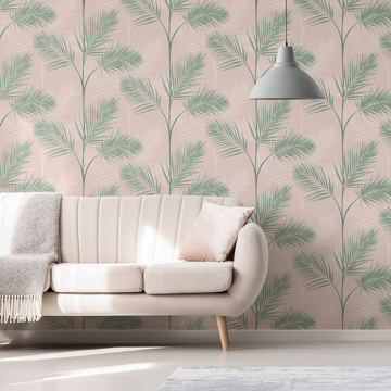 Show details for South Beach Blush Fronds Wallpaper