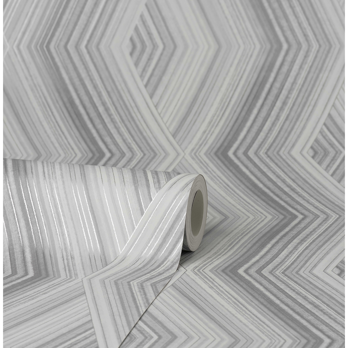 M1580 Aura Silver Geometric Wallpaper by Crown