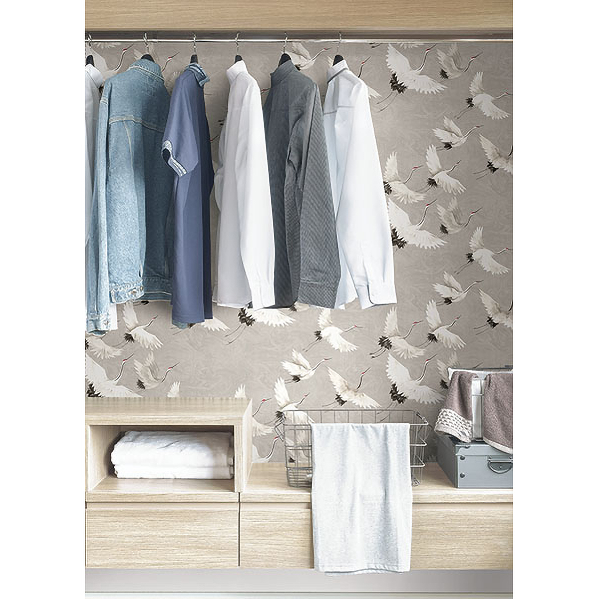 NUS3678 Grey Halcyon Peel and Stick Wallpaper by NuWallpaper