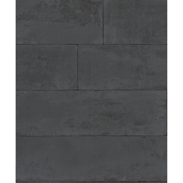 Picture of Lanier Black Stone Plank Wallpaper