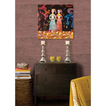 Show details for Lanier Oxblood Stone Plank Wallpaper