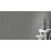 Picture of Bascom Dark Grey Stone Hexagon Wallpaper