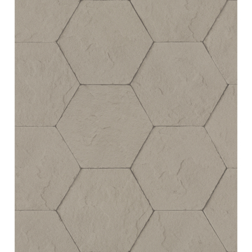 Picture of Bascom Light Grey Stone Hexagon Wallpaper
