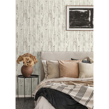 Show details for Albright White Weathered Oak Panels Wallpaper
