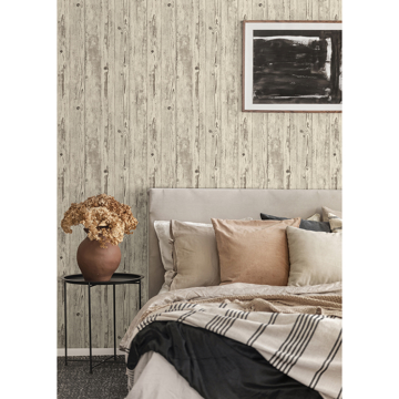 Show details for Albright Ivory Weathered Oak Panels Wallpaper