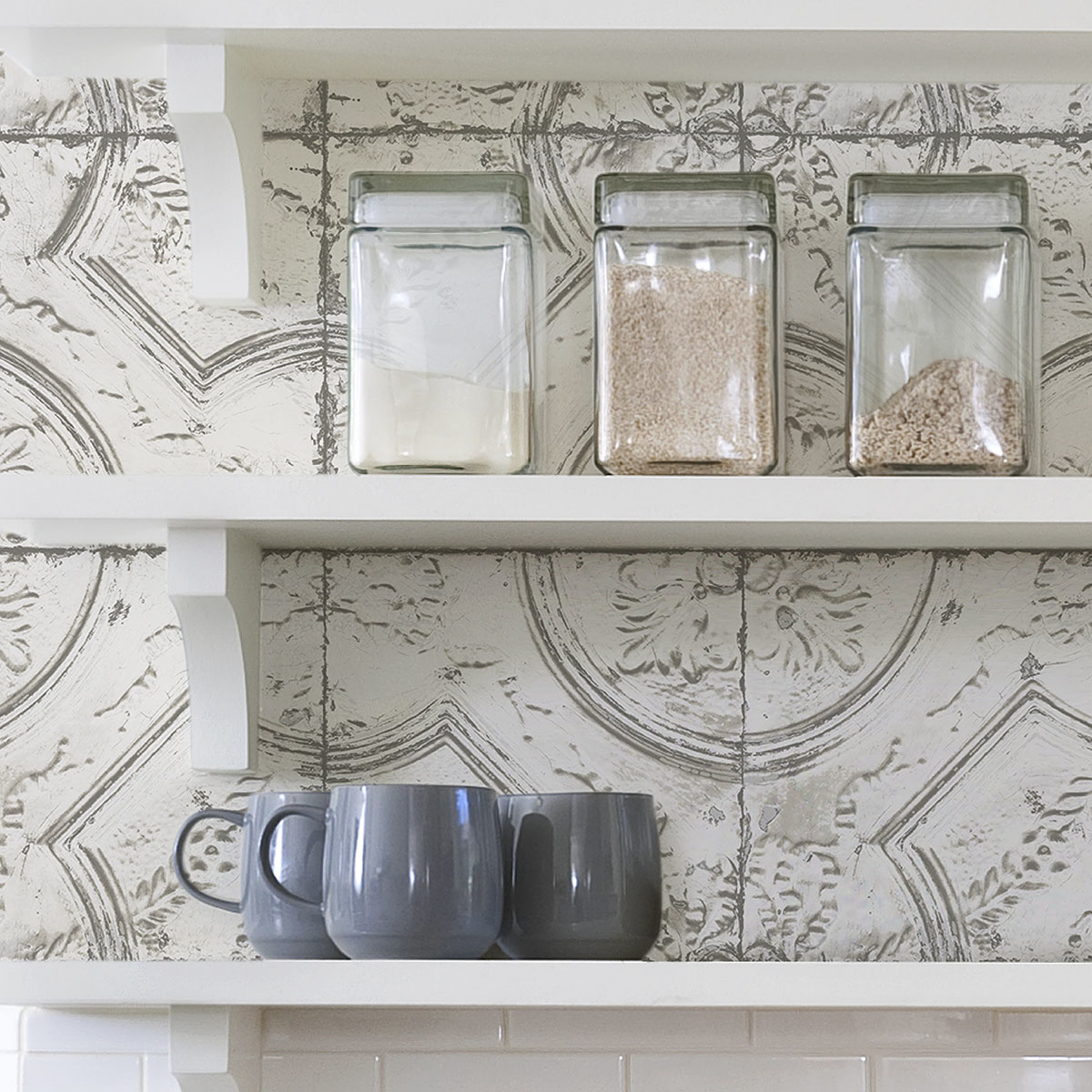 NHS3711 Newport Tin Tile Peel and Stick Wallpaper by InHome