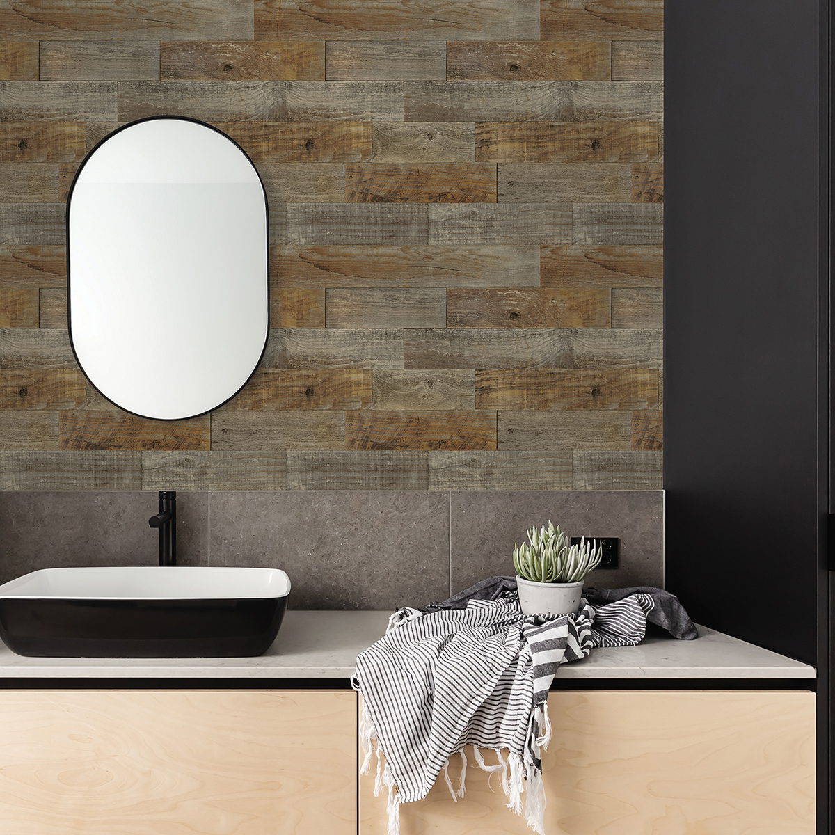 BHF3045 - Farm Wood Peel & Stick Backsplash - by Brewster