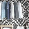 Picture of Ariel Black and White Damask Peel And Stick Wallpaper