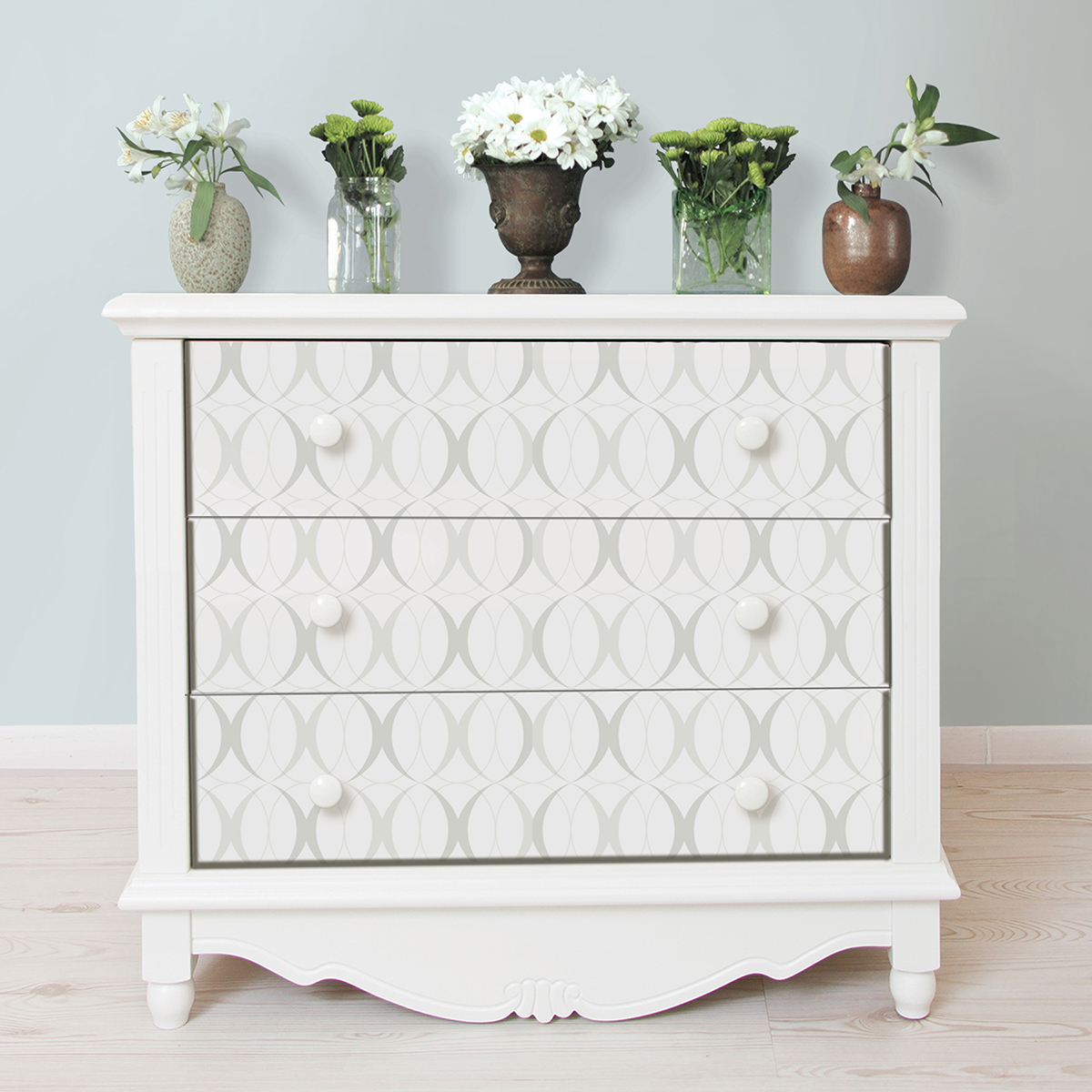 NU1704 Circulate Light Silver Peel and Stick Wallpaper by NuWallpaper