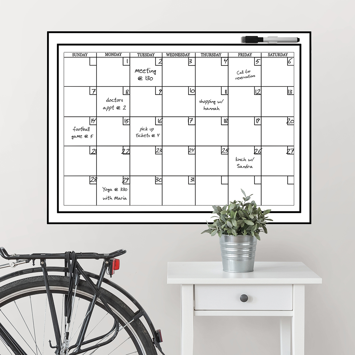 Whiteboard Monthly Calendar | Calendar Sticker | Calendar Decal