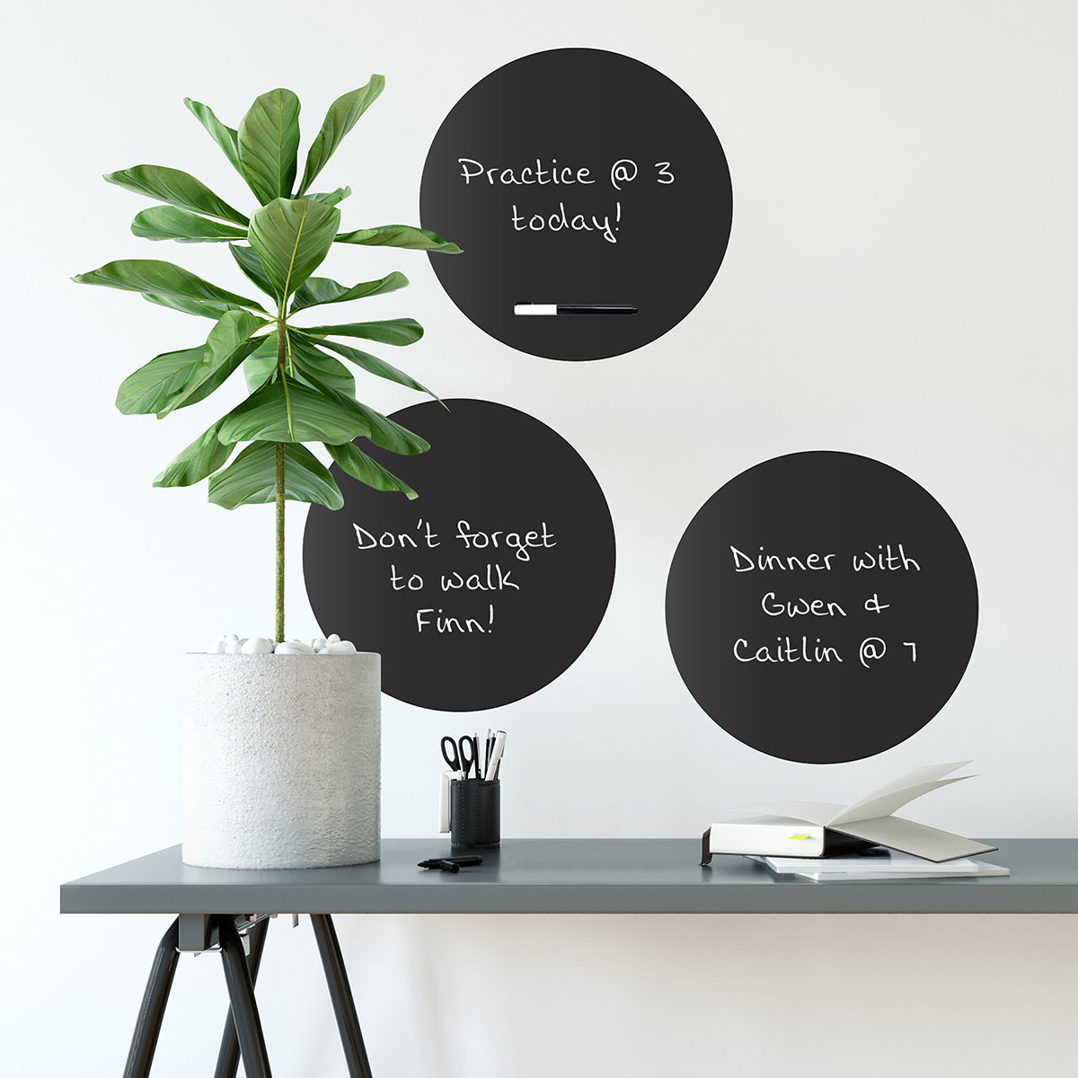 Charcoal Dry Erase Dots Dry Erase Decals