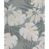 Picture of Nona Grey Tropical Leaves Wallpaper