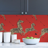 Picture of Masai Red Zebra Safari Scalamandre Self Adhesive Wallpaper