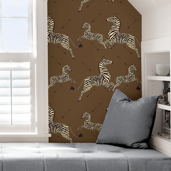 SCS3872 Safari Brown Zebra Safari Scalamandré Self Adhesive Wallpaper
