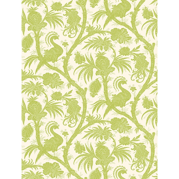Picture of Pear Balinese Peacock Scalamandré Self Adhesive Wallpaper