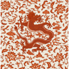 Picture of Persimmon Chien Dragon Scalamandré Self Adhesive Wallpaper