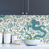 Picture of Peacock Chien Dragon Scalamandré Self Adhesive Wallpaper