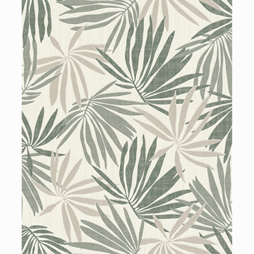 Picture of Khmunu Grey Palm Leaf Wallpaper