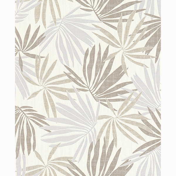 Picture of Khmunu Neutral Palm Leaf Wallpaper