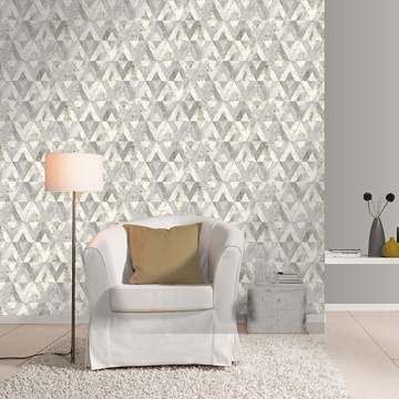 Show details for Shikhar Silver Geometric Wallpaper