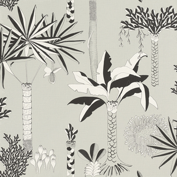 Show details for Sanjay Grey Tropical Grove Wallpaper
