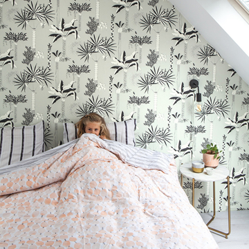 Show details for Sanjay Grey Tropical Grove Wallpaper