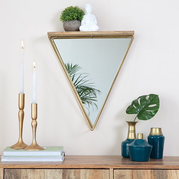 FA3724W Gatana Gold Triangle Shelf by Habitat