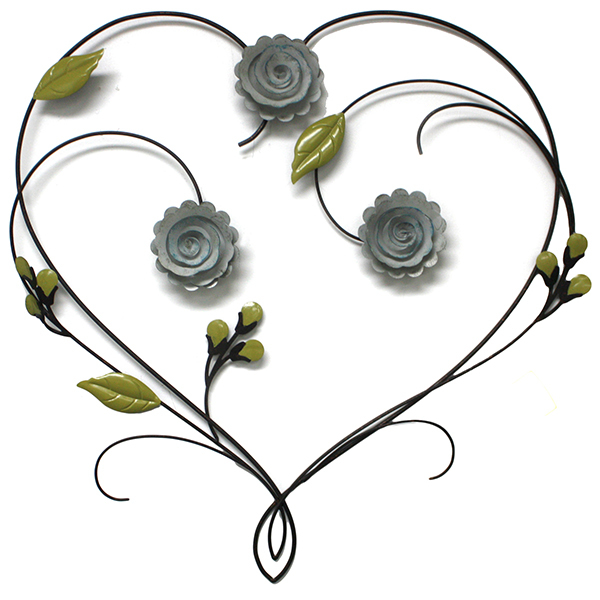 Picture of Lorali Floral Heart Metal Wall Art