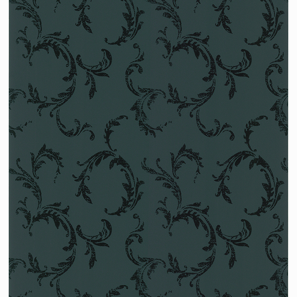 Picture of Enid Black Ivy Scroll Wallpaper