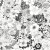 Picture of Adeline Black Flower Garden Wallpaper