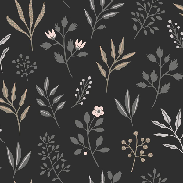 Picture of Cynara Charcoal Scandinavian Floral Wallpaper