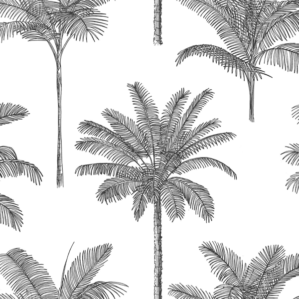 Picture of Taj Charcoal Palm Trees Wallpaper