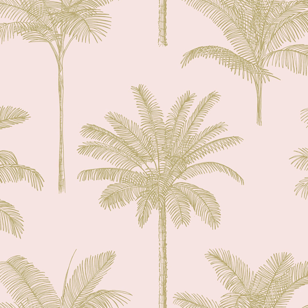 Picture of Taj Blush Palm Trees Wallpaper