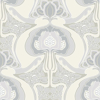 Picture of Joaquin Light Grey Art Nouveau Floral Wallpaper